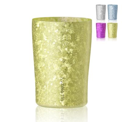 ZING TTI Titanium Water Cup, 10oz metal drinking cup, double titanium anti-fall, reusable cup, adult general anti-splash, suitable for indoor and outdoor-yellow