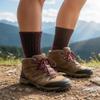GoWith 2 Pairs Alpaca Wool Socks for Men/Women, Norwegian Warm Winter Thermal Crew Merino Boot Unisex Heated Socks, Brown Ecru, M, 6006 view 3