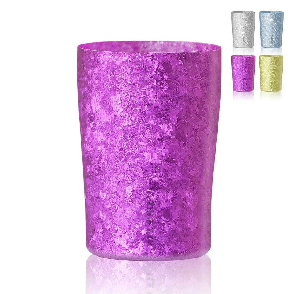 ZING TTI Titanium Water Cup, 10oz metal drinking cup, double titanium anti-fall, reusable cup, adult general anti-splash, suitable for indoor and outdoor-purple