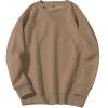 Sweatshirt for Men 2024 Fashion Cotton Long Sleeve Crewneck Sweatshirts Casual Lightweight Solid Workout Gym Pullover Prime Early Access Deals Workout Sweatshirts for Men Brown L view 1