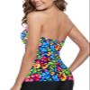 RELLECIGA Women's Flower Garden Ruched Bandeau Tankini Top Swimsuits Size X-Large view 4