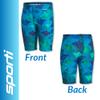 Sporti Boys Swim Jammer Shorts - Chlorine Resistant 4-Way Stretch, UPF50+, Chafe-Free, Lycra Xtra Life Compression Fit for Youth Competitive Swim Team - Blue/Green - 26 view 4