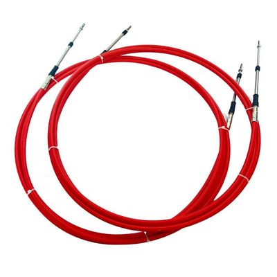 Marine Outboard Red Throttle and Shift Cables 16FT 2pcs/set For Yamaha 703 Side Mounted Control Box 33c and For Suzuki Honda Tohatsu.
