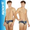Sporti Catalyst Swim Brief - Athletic Swimsuit Short Training Bathing Suit for Swimmers - Competition Pool Training Swimwear for Men - Navy/Gold - 40 view 2