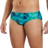 Sporti Fractalicious Brief Swimsuit - Mens Swim Briefs - Athletic Swimsuit Training for Swimmers - Competition Pool Training Swim Briefs for Men - Blue/Green - 32 view 1