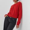 Women's Casual Crop Knit Cardigan Y2K Cute Long Sleeve Crewneck Open Front Button Down Cardigan Sweaters Streetwear (Vermeil, M) view 3