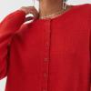 Women's Casual Crop Knit Cardigan Y2K Cute Long Sleeve Crewneck Open Front Button Down Cardigan Sweaters Streetwear (Vermeil, M) view 4