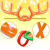 2 Set Inflatable Reindeer Antler Ring Toss Game for Christmas, with 2 Antlers and 8 Rings, Indoor Outdor Game Hats Family Christmas for Teens Adults, Fun Xmas Gifts view 3