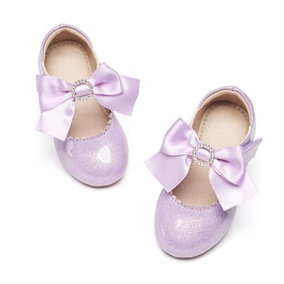 Otter MOMO Toddler Flower Girls Dress Shoes Mary Jane Party Flats Purple 11