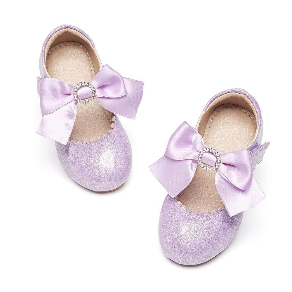 Otter MOMO Toddler Flower Girls Dress Shoes Mary Jane Party Flats Purple 11