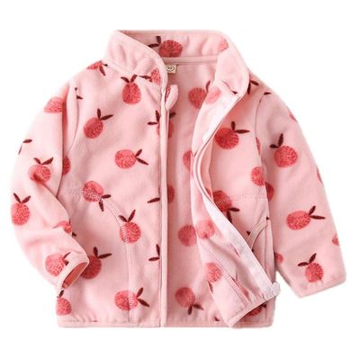 Echinodon Boys Girls Polar Fleece Jacket Coat Kids Winter Fall Thick Warm Outerwear Light Pink 110