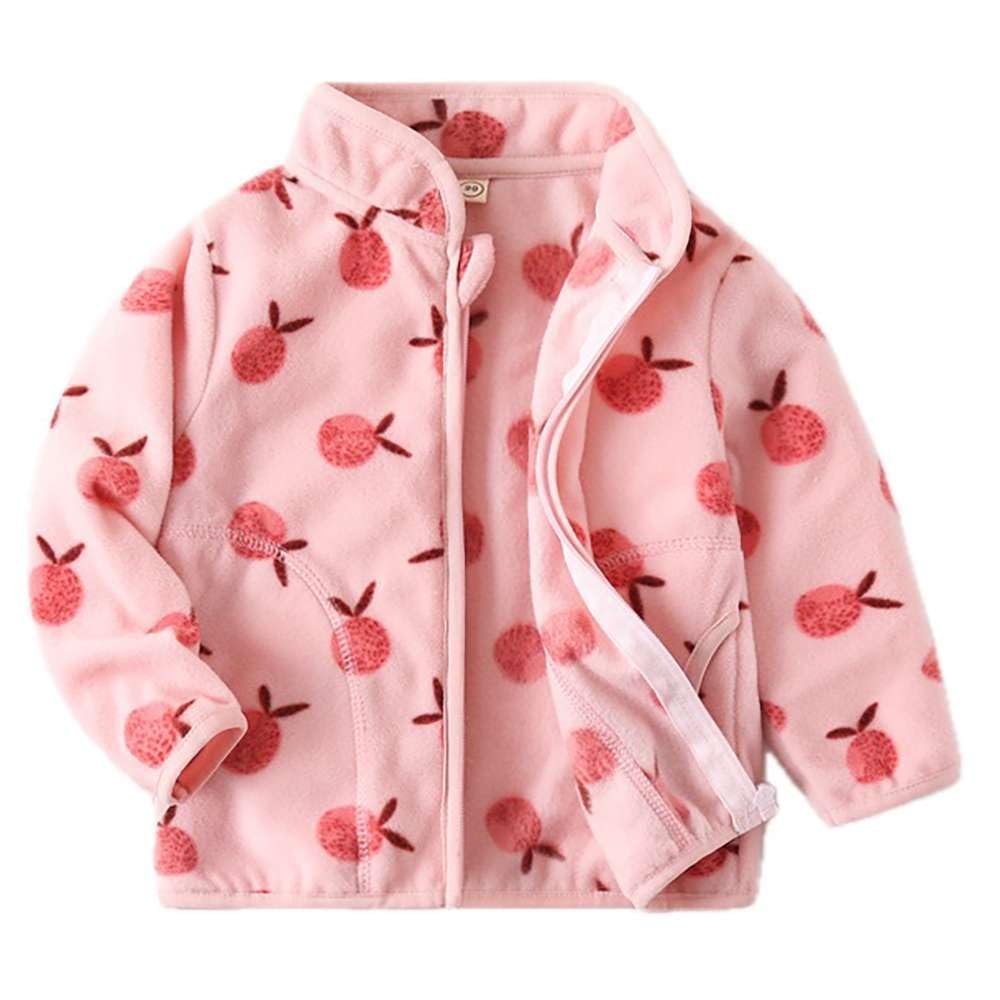 Echinodon Boys Girls Polar Fleece Jacket Coat Kids Winter Fall Thick Warm Outerwear Light Pink 110