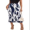PRETTYGARDEN Women's 2026 Spring High Waist Printed A Line Pleated Skirts for Women Trendy Bodycon Midi Skirt Flared Hem (Navy on White, X-Large) view 1