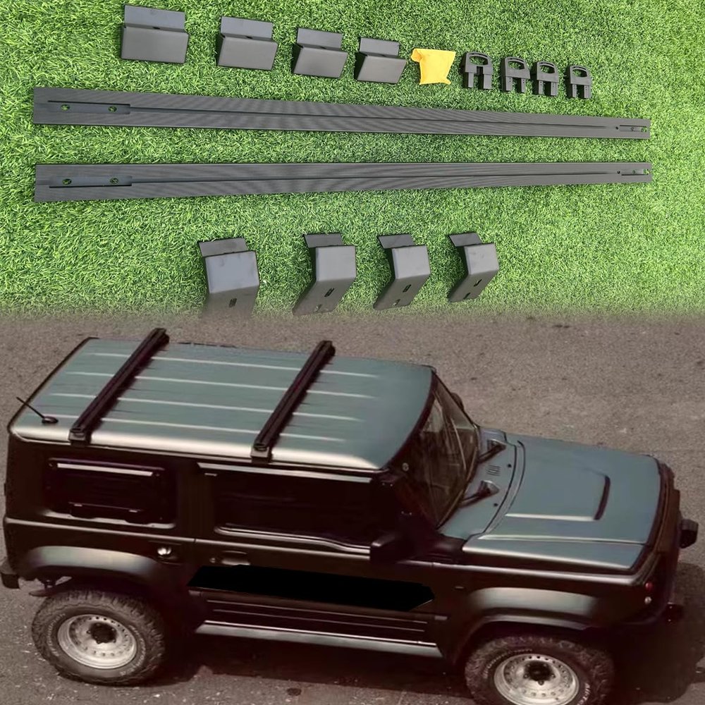 2PCS Aluminum Cross Bar fits for Suzuki Jimny JB74 2019-2025 Black Carrier Rails Luggage Rails