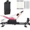Pilates Reformer Machine, Lengthened Foldable Pilates Equipment for Home Workouts, Pilates Reformer Suit with Pilates Sitting Box, Jump Board, 4 Alloy Steel Spring and 5 Latex Elastic Rope view 1