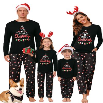 iClosam Christmas Family Matching Pajama Sets Santa Claus Print Sleepwear Holiday PJS Sleepwear