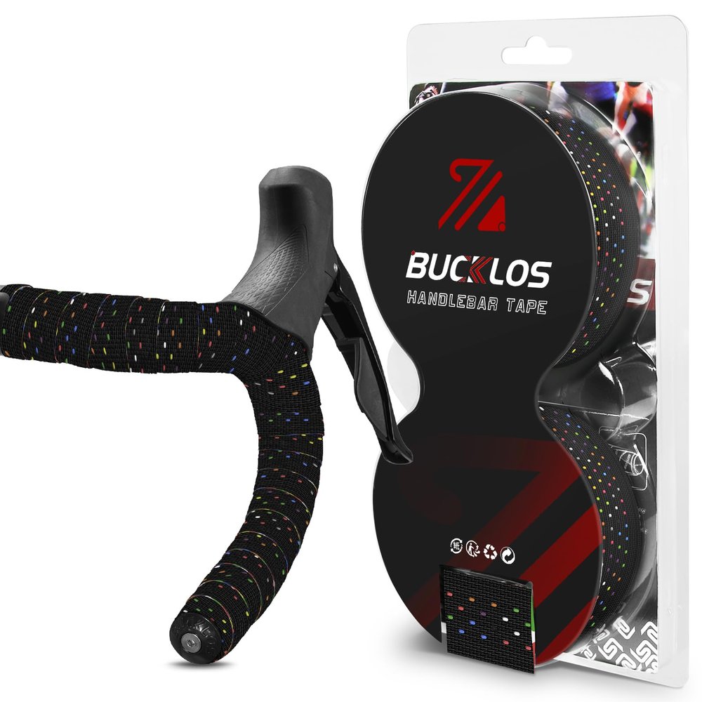 BUCKLOS Bike Handlebar Tape Silicone Bar Tape for Road Bike Comfortable Bicycle Handlebar Tape EVA Bike Grip 2 Pcs Bicycle Drop Bar Wraps Black
