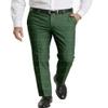Men's Dress Pants Tweed Plaid Classic Fit Siut Separates Slim Stylish Wool Casual Business Suit Pants Green view 1