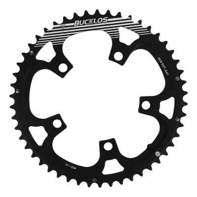 BUCKLOS 110BCD Bike Chainring Set with Pin, Double Round 5 Bolts Aluminum Chainring 50T 34T 52T 36T 53T 39T for Road Bike Bicycle Fits 8 9 10 11 Speed Chains