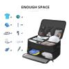 PERZOE Golf Trunk Organizer, Waterproof 2 Layer Car Golf Shoes Bag with Separate Ventilated Compartments for 2 Pair Shoes, Golf Locker to Store Golf Trunk Storage for Balls Gloves Tees Black view 2