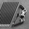 Archery Bow Set Compound Bow Hunting Bow Metal Material Catapult RH/LH for Hunting Shooting Practice Archery Entertainment Fun Palm Bow Length 7.8 inches view 4