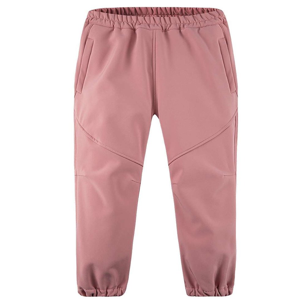 Boys Girls Softshell Trousers Kids Waterproof Windproof Pants Expandable Waist Outdoor Warm Trousers Pink L