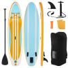 GYMAX Paddle Board, 9.8/10/11 x 6 Inflatable Stand Up Paddle Board with SUP Accessories, Removable Fin, Paddle & Carry Bag, Blow Up Paddle Boards Standing Boat for Adults Youth (Stripe,11FT)