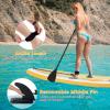 GYMAX Paddle Board, 9.8/10/11 x 6 Inflatable Stand Up Paddle Board with SUP Accessories, Removable Fin, Paddle & Carry Bag, Blow Up Paddle Boards Standing Boat for Adults Youth (Stripe,11FT) view 3