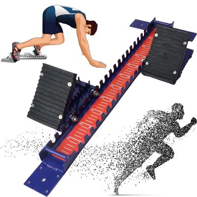 MiBoce Track and Field Starting Blocks, Aluminum Alloy School Training Starting Block, with 6 Plastic Track Nails & 2 Sand Nails, Adjustable Angle, for School, Training