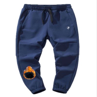 Echinodon Boys Waterproof Pants Kids Fleece Lined Windproof Trousers Outdoor Warm Hiking Joggers Khaki 150