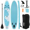 GYMAX Paddle Board, 9.8/10/11 x 6 Inflatable Stand Up Paddle Board with SUP Accessories, Removable Fin, Paddle & Carry Bag, Blow Up Paddle Boards Standing Boat for Adults Youth (Blue Wave,10FT)