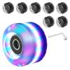 PATIKIL Roller Skate Wheels Set,8 Pack 58mm 82A Light Up Skateboard Cruiser Wheels Set with Bearings Trucks Tool Kit for Double Row Skating, Pink, Blue, Green view 1