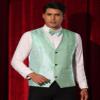 Lars Amadeus Metallic Vest for Men's Disco Sparkly Waistcoat Sleeveless Glitter Waistcoat X-Large Green view 2