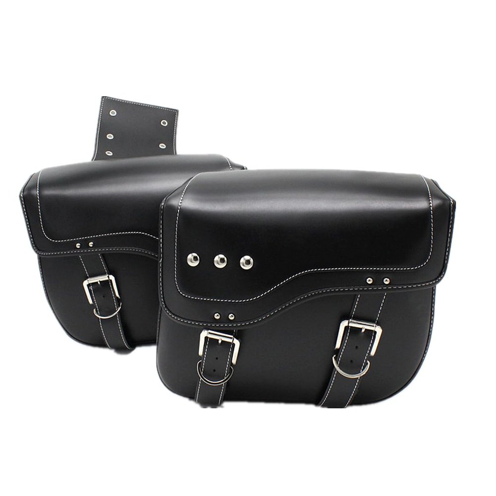 UNISTRENGH Waterproof Bike Pannier Bag PU Electric Bicycle Accessories Bag Motorcycle Tank Rear Seat Side Bag Multi-function Hanging Bag (87# Black)