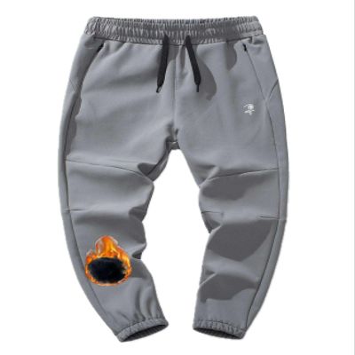 Echinodon Boys Waterproof Pants Kids Fleece Lined Windproof Trousers Outdoor Warm Hiking Joggers Grey 170