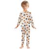 ALAZA Halloween Pumpkin Polka Dots White 2 Piece Pajama Set Long Sleeve Top and Pants Sleepwear Unisex 18M view 2