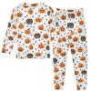 ALAZA Halloween Pumpkin Polka Dots White 2 Piece Pajama Set Long Sleeve Top and Pants Sleepwear Unisex 18M view 3
