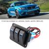 3 Gang 12-24V Toggle Rocker Switch Panel, Car Rocker Switch Panel with LED Light, Aluminum Marine Rocker Switch Panel for RV Car Marine Boat view 2