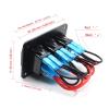 3 Gang 12-24V Toggle Rocker Switch Panel, Car Rocker Switch Panel with LED Light, Aluminum Marine Rocker Switch Panel for RV Car Marine Boat view 3