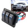 3 Gang 12-24V Toggle Rocker Switch Panel, Car Rocker Switch Panel with LED Light, Aluminum Marine Rocker Switch Panel for RV Car Marine Boat view 4