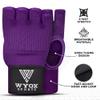 WYOX Gel Boxing Hand Wraps Inner Gloves for Men and Women, Quick 80cm Long Wrist Straps, Elasticated Padded Boxing Wraps for Muay Thai, MMA, Kickboxing, Martial Arts Training Bandages (Purple, L/XL) view 2