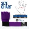 WYOX Gel Boxing Hand Wraps Inner Gloves for Men and Women, Quick 80cm Long Wrist Straps, Elasticated Padded Boxing Wraps for Muay Thai, MMA, Kickboxing, Martial Arts Training Bandages (Purple, L/XL) view 3