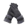 Warm Gloves Women Suede Gloves Winter Keep Warm Mittens Full Finger Lined Gloves for Cold Weather (Grey, A) view 1