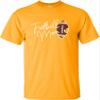 5X-Large Gold Mens Cute Script Football Mom Game Day T-Shirt view 2