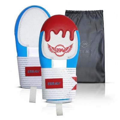 Errav Baseball Sliding Mitt Youth & Adult | Neoprene Hand Guard with Wrist Protection | Sliding Gloves for Baseball Softball | Elastic Compression Strap for Left or Right Hand (Blue&Red)