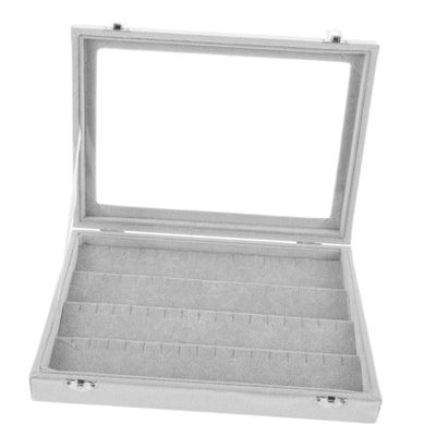 HOMOCONO Badge Box Storage Organizer Capacity Transparent Brooch Pin Display Case Lid Compact Trinket Box for Jewelry Badges Collectibles Desktop Showcase