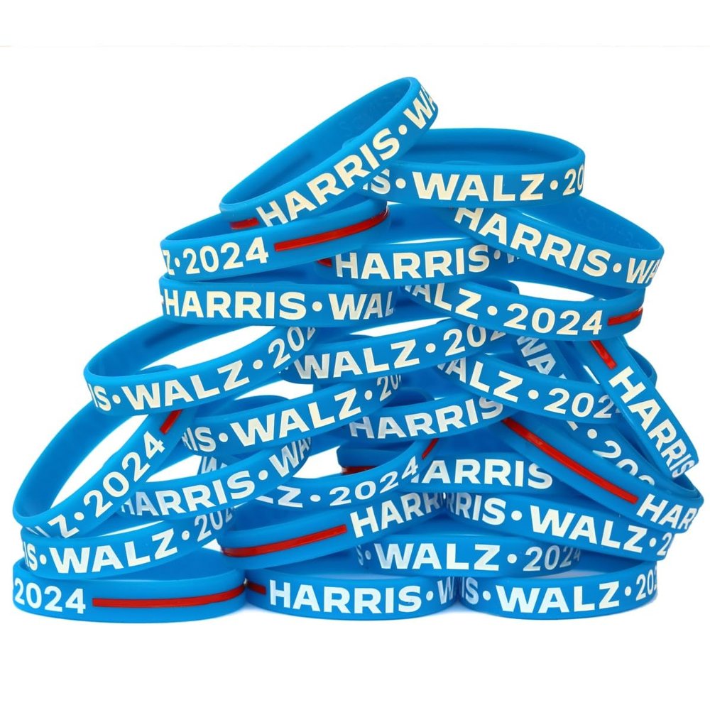 100 of Harris Walz 2024 Wristbands - Presidential Campaign Bracelets