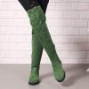 Women's Side Zipper Chunky Heels Knee High Boots Thigh High Chunky Heel Boots Low Heel Round Toe Winter Tall Boots view 3