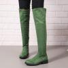 Women's Side Zipper Chunky Heels Knee High Boots Thigh High Chunky Heel Boots Low Heel Round Toe Winter Tall Boots view 4