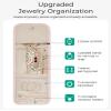 BAGSMART Travel Jewelry Organizer Case, Foldable Jewelry Roll for Necklaces, Earrings, Journey-Rings, Bracelets, Brooches, Portable, Pink view 3